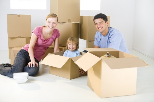 Removal team planning a move in an East London street