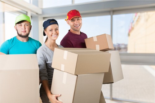 Removal van loading household items for an East London relocation