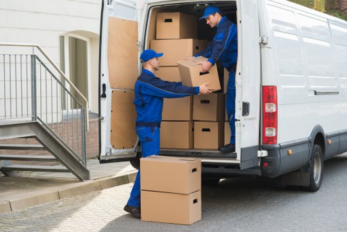 East London removal van prepared for a local moving job