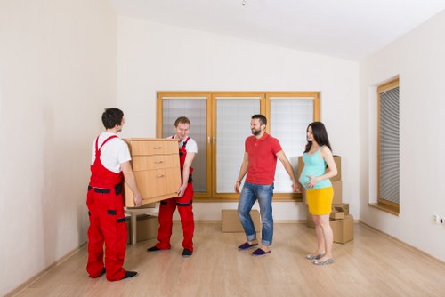 Well-organized East London move with boxes and furniture