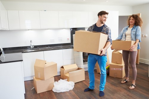 Supervisor checking safety measures before a property move