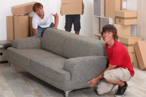 Packed household items ready for a local house move in East London