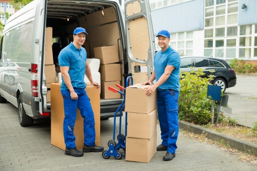 Professional movers handling office relocation in East London