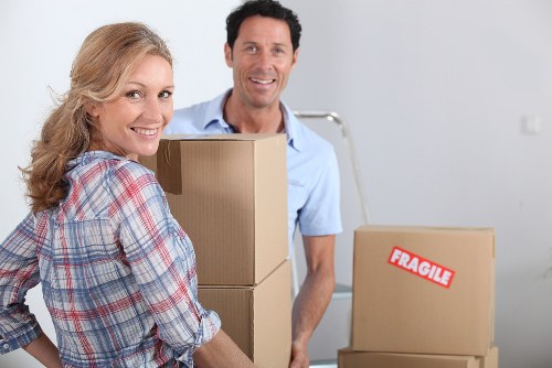 Furniture pick-up and removal vehicle scene
